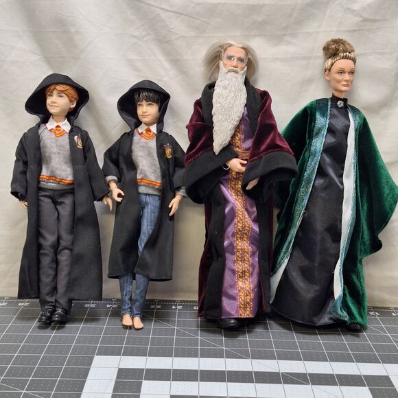 Harry Potter Dolls Harry Ron McGonagall Dumbledore 10-12" Mattel 2018 READ - Picture 1 of 14